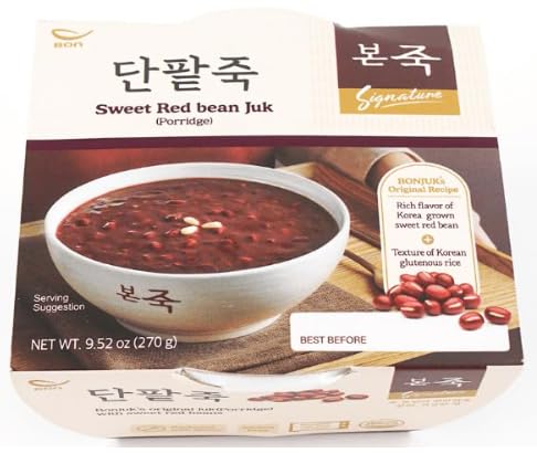 BONJUK Korean Rice Porridge Combo, Sweet Pumpkin and Honey (x3), Sweet Red Beans (x3), 본죽 2가지 죽세트, 단호박죽 (x3),단팥죽 (x3), Ready to eat meal, Easy to prepare porridge pouch - 6 Pack Set