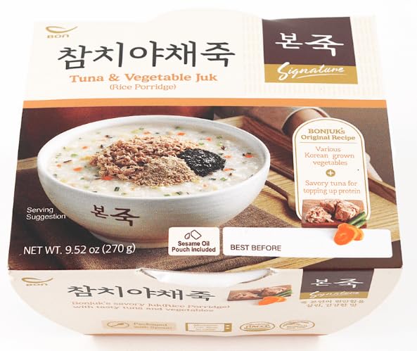 BONJUK Korean Rice Porridge Combo, Abalone & Mushroom (x1) ,Tuna and Vegetables (x1), Sweet Pumpkin and Honey (x1), Fresh Vegetable and Rice (x1), Sweet Red Beans (x1), Assorted Seafood (x1), 본죽 6가지 죽세트, 전복 버섯죽 (x1), 참치야채죽 (x1), 단호박죽 (x1), 야채죽(x1), 단팥죽 (x