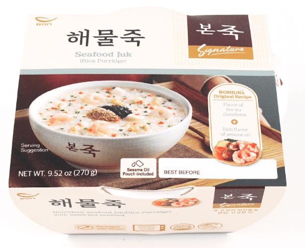 BONJUK Korean Rice Porridge Combo, Abalone & Mushroom (x1) ,Tuna and Vegetables (x1), Sweet Pumpkin and Honey (x1), Fresh Vegetable and Rice (x1), Sweet Red Beans (x1), Assorted Seafood (x1), 본죽 6가지 죽세트, 전복 버섯죽 (x1), 참치야채죽 (x1), 단호박죽 (x1), 야채죽(x1), 단팥죽 (x