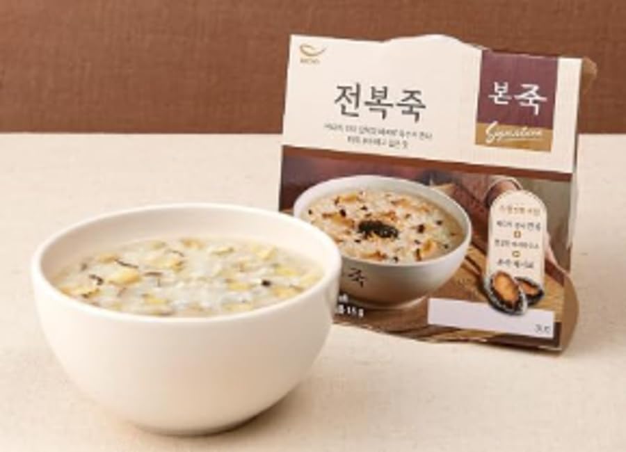 BONJUK Rice Porridge with Abalone & Mushroom, 본죽 전복 버섯죽 9.5oz - 10 Pack