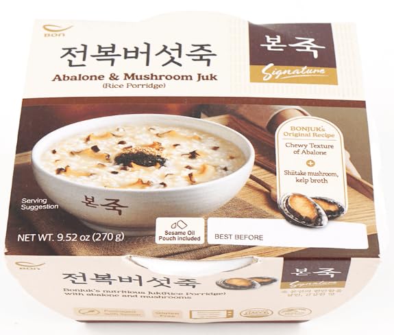 BONJUK Korean Rice Porridge Combo, Abalone & Mushroom (x1) ,Tuna and Vegetables (x1), Sweet Pumpkin and Honey (x1), Fresh Vegetable and Rice (x1), Sweet Red Beans (x1), Assorted Seafood (x1), 본죽 6가지 죽세트, 전복 버섯죽 (x1), 참치야채죽 (x1), 단호박죽 (x1), 야채죽(x1), 단팥죽 (x