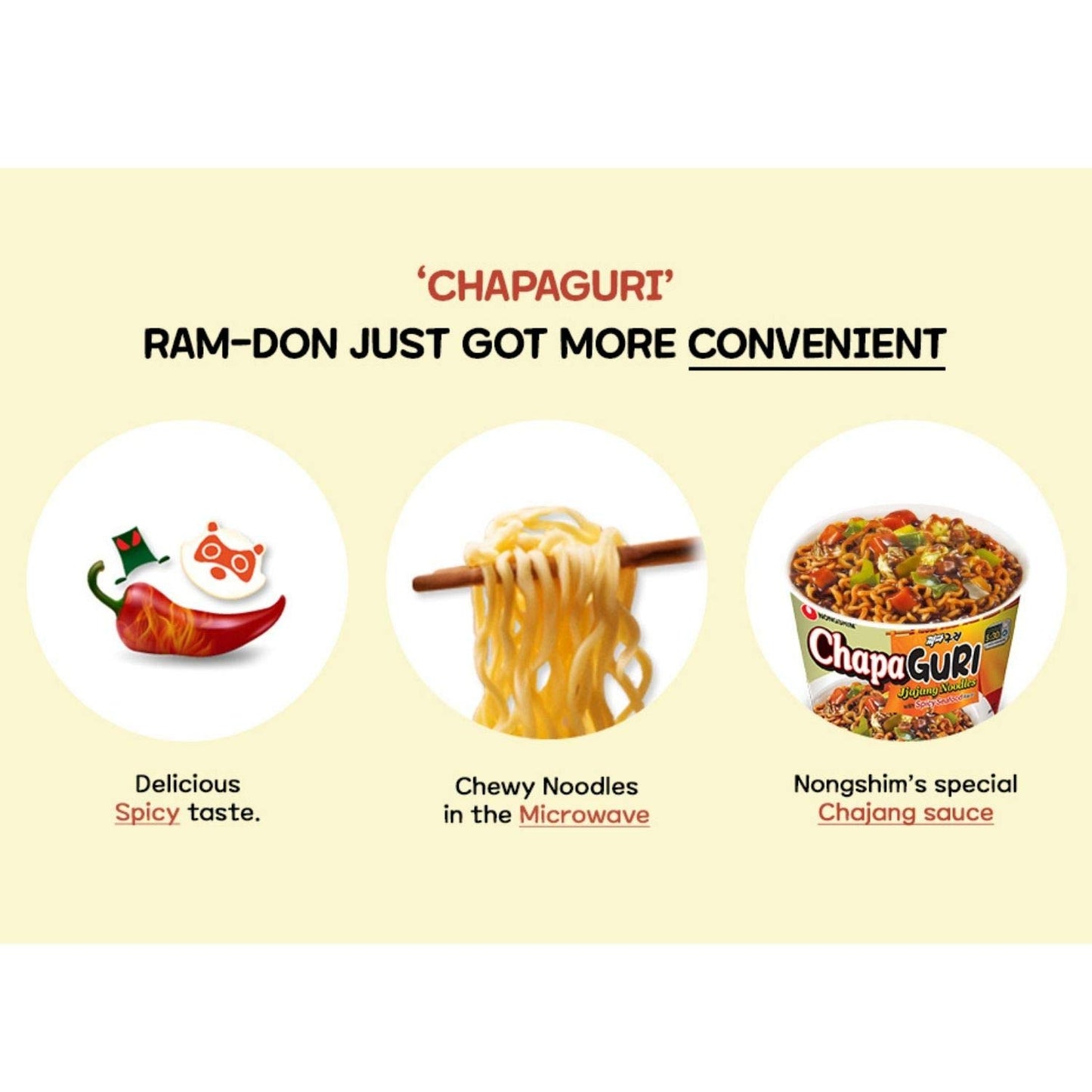 Nongshim Chapaguri, 농심 짜빠구리, Jjajang Noodle Bowl with Neoguri Seafood Udon Noodle, Microwavable Instant Korean Ramen Bowls, 4.02 Oz, 6 Pack