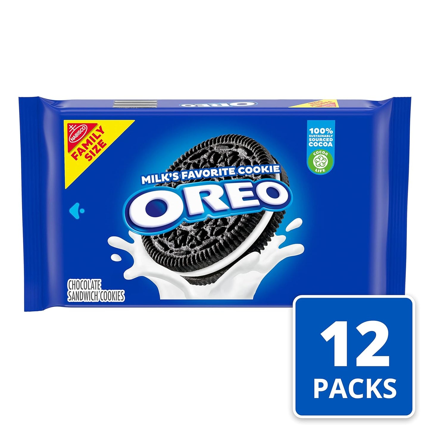 OREO Chocolate Sandwich Cookies, Family Size, 12 - 18.12 Ounce Packs (Pack of 12)