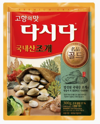 CJ Cheiljedang Premium Gold Clam Stew Soup Stock Jogaetang Seasoning Dasida Korean Instant broth Noodle Hot Pot 다시다 국내산조개 10oz - 8 Pack