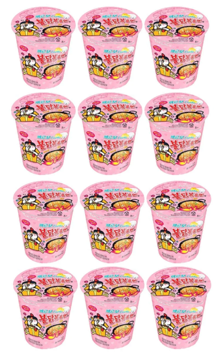Samyang Carbo Spicy Chicken Fried Cup Noodles 80g, 12Pack