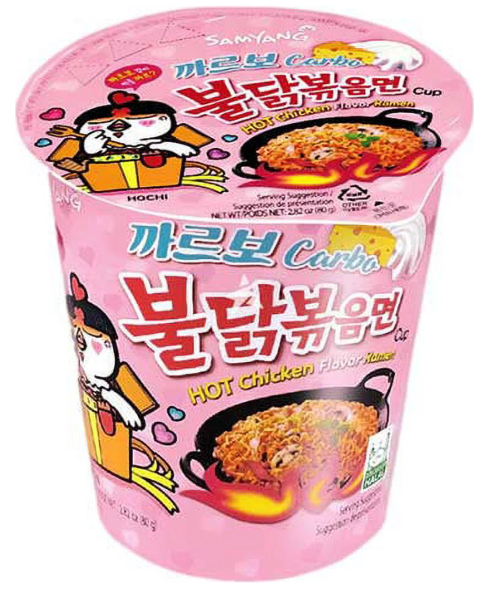 Samyang Carbo Spicy Chicken Fried Cup Noodles 80g, 12Pack