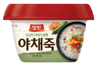 Dongwon Yangban Korean Traditional Premium Rice Porridge With Vegetable(285g) 동원 양반 싱싱한 야채가 듬쁙 야채죽 (285g)- Total Pack of 12