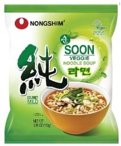 Jin Ramen Veggie (8 Pack) + Soon Vegie Ramen (8Pack) Combo ,K - Food, Veggie Noodle Soup, Vegan Korean Style Instant Noodle/ Ramen/Ramyun, VEGAN, VEGGIE, MEATLESS, Ramen Combo, 오뚜기 진라면 베지 (8Pack)+농심