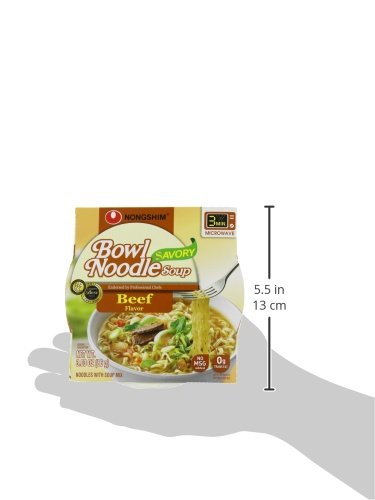 NongShim Bowl Noodle Soup, Beef,  3.03 Ounce (Pack of 12)
