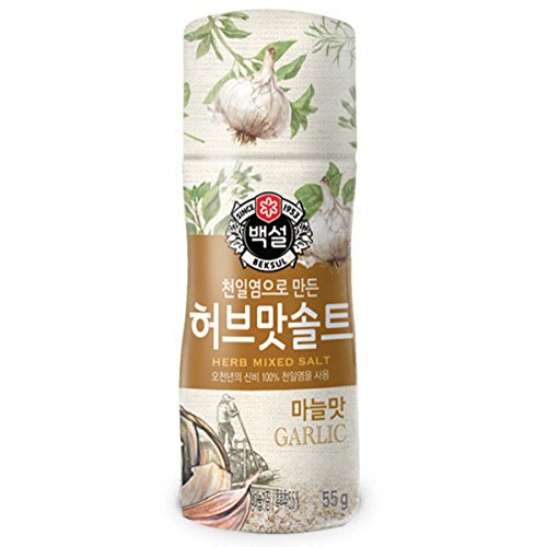 CJ Beksul Seasoning Herb Mixed Sea Salt 1.94oz (Garlic Herb Salt, 3 Pack)