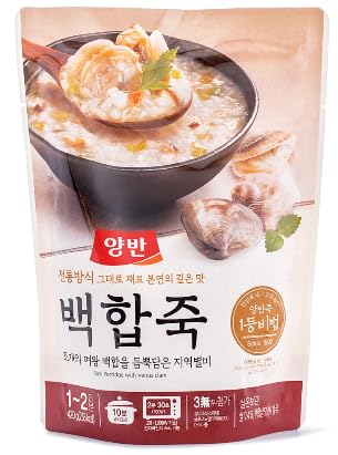 Dongwon Yangban Microwavable Rice Porridge with Venus Clam (14.81 oz) 동원 양반 백합죽 - 6 Pack