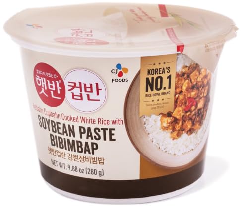 CJ Hetbahn Cupbahn Microwavable Cooked White Rice with Stir Fried Kimchi (Kimchi Fried Rice )햇반 컵반 볶음김치덮밥 2 packs + Ottogi Cupbop/Cupbap/Dupbap, Cooked Rice With Spicy Octopus 오뚜기 매콤낙지 덮밥 2Pack + CJ Hetbahn Cupbahn Microwavable Cooked White Rice with Soyb