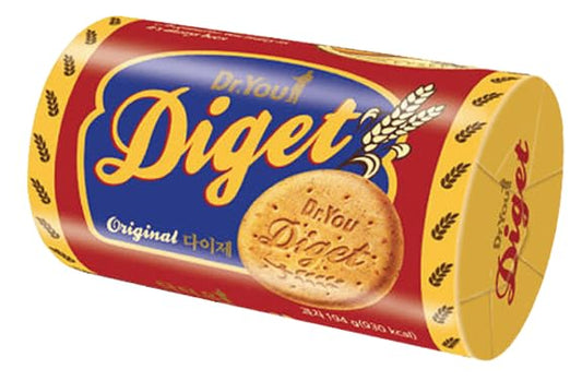 Diget Original Cookies Whole Wheat 194g, 오리온 통밀 28% 다이제 오리지널 194g - 10 Pack