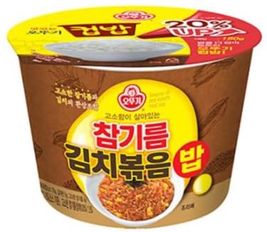 CJ Hetbahn Cupbahn Microwavable Cooked Rice with Soft Tofu Soup 햇반 컵반 순두부 찌개밥 2 packs + Ottogi Cupbop/Cupbap/Dupbap, Cooked Rice & Stir Fried Kimchi with Sesame Oil 오뚜기 참기름 김치볶음밥 2Pack + CJ Hetbahn Cupbahn Microwavable Cooked Rice with Seaweed Soup 햇반 컵반