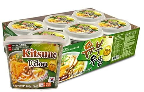 Wang, Kitsune Udon Noodle, 왕 유부우동 6볼 (7.76 oz,6 Pack)