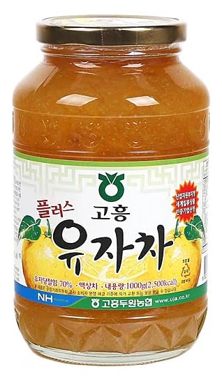 [Tea] Nonghyup Honey Citron Tea 1Kg, 고흥농협 꿀유자차 1Kg,Delicious Natural Soothing Korean Tea, No Trans fat, Cholesterol Caffeine Free