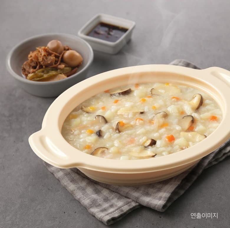 CJ BIBIGO Korean Rice Porridge With Mushroom and Vegetable 10Pack, CJ 비비고 버섯 야채죽 (180ml x 10))