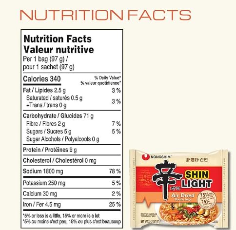 Nongshim Premium Noodle Shin Light Air Dried Ramyun, Korean Instant Ramen Noodle/K - Food, (3.42oz/Pack, Pack of 4), Set of 2- Total 8 Pack