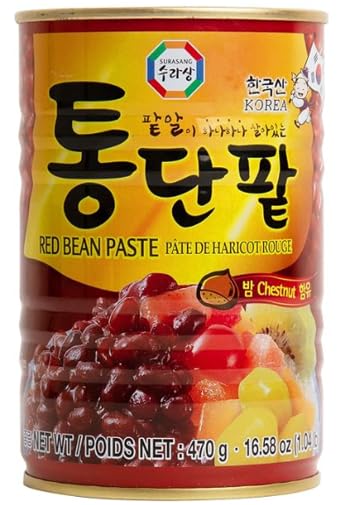 Surasang Sweet Red Bean Paste With Chestnut, 수라상 팥알이 하나하나 살아있는 통단팥,16.58 Ounce - Set of 3