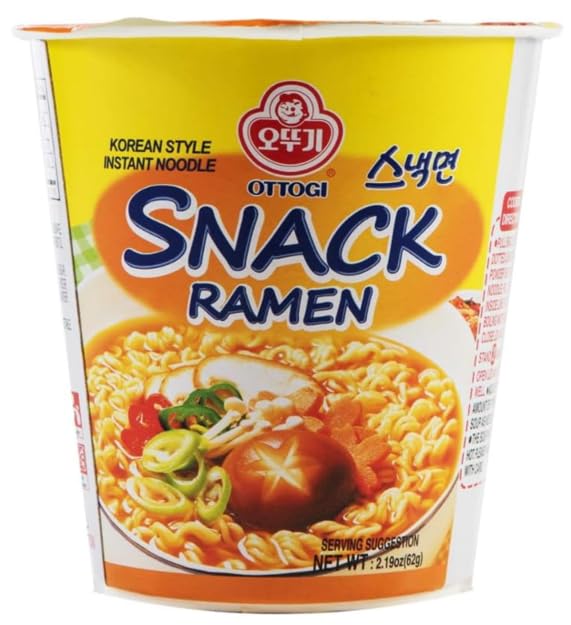 Ottogi Snack Cup Noodle Ramen, 오뚜기 스낵면(2.18oz,Pack of 6), Cheese Cup Ramen,오뚜기 보들보들 치즈라면(2.18oz,Pack of 6), KOREAN STYLE INSTANT NOODLE Combo- Total 12Pack