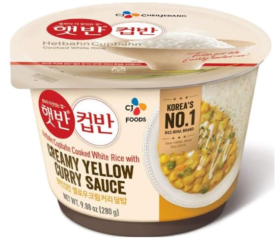 CJ Hetbahn Cupbahn Microwavable Cooked Rice with Black Bean Sauce 햇반 컵반 볶음짜장덮밥 2 packs + Ottogi Cupbop/Cupbap/Dupbap, Cooked Rice & Kimchi With Tuna (Kimchi Fried Rice with Tuna) 오뚜기 김치참치 덮밥 2Pack + CJ Hetbahn Cupbahn Microwavable Cooked Rice with Creamy