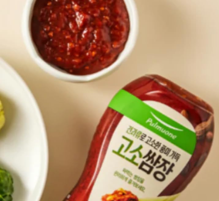 Pulmuone Mild Ssamjang, Korean Seasoned Soybean Paste, 풀무원 견과류로 고소한 풍미가득 고소쌈장, Earthy and Mild Flavor, 360g- Set of 2