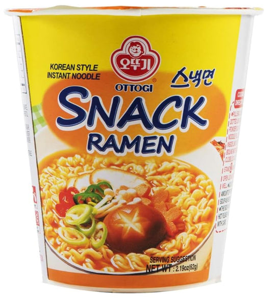 Ottogi Snack Noodle Ramen, 오뚜기 스낵면(2.18oz,Pack of 6), Set of 2 - Total 12Pack
