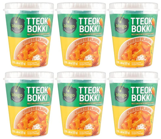 CJ Bibigo Tteokbokki Cup Rice Cake - Cheese 4.4oz/ Pack - Total 6 Pack