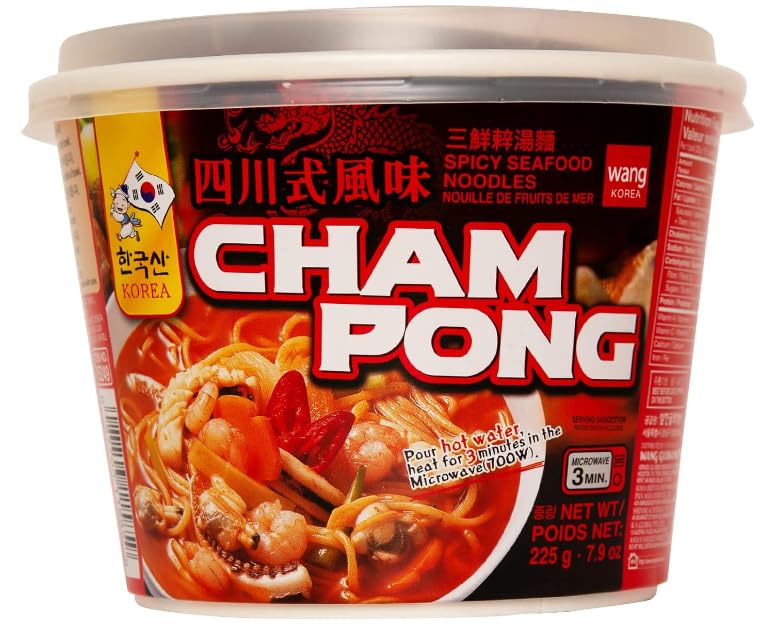 Wang Seafood Jjamppong Spicy Noodle Soup,왕 정통 중화풍 삼선 짬뽕 (6 Pack) + Wang Jjajang Sweet and Savory Black Bean Noodle, 왕 정통 중화풍 삼선 짜장 (6 Pack) combo - 6 Jjajang and 6 Jjampong Noodle Combo 짬짜면 콤보 - Total 12 Bowl