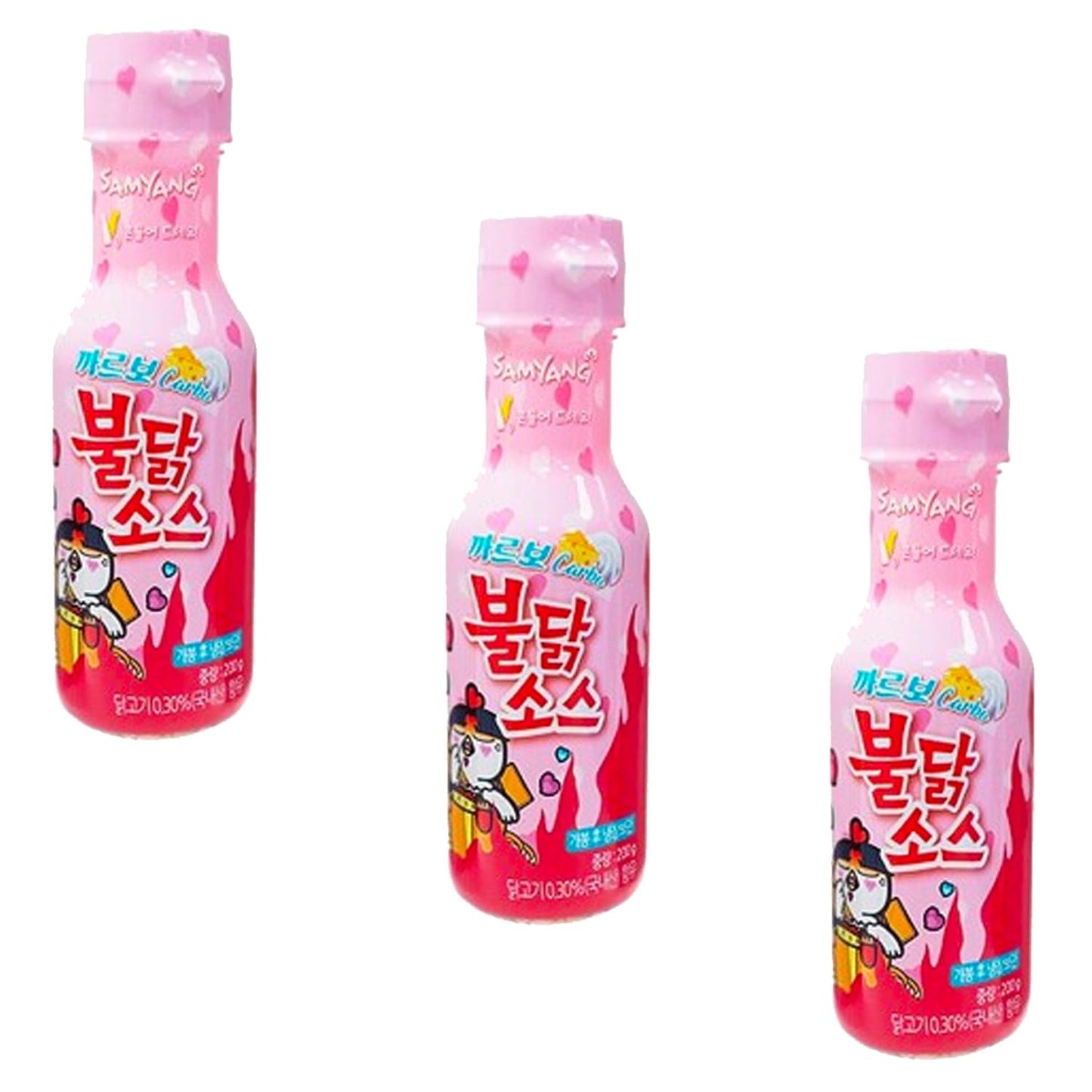 Samyang Buldak Korean Spicy Chicken Hot Sauce Carbonara Flavor 200g x3 (3 bottles)