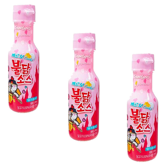 Samyang Buldak Korean Spicy Chicken Hot Sauce Carbonara Flavor 200g x3 (3 bottles)