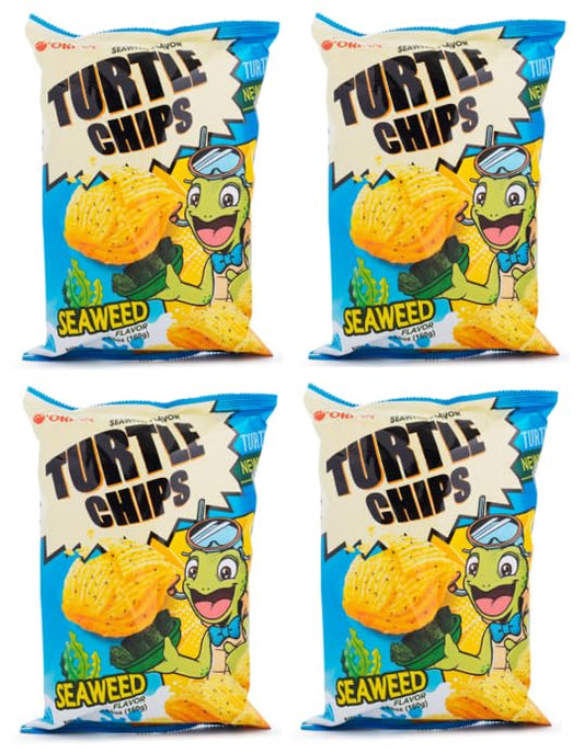 Turtle Chip Seaweed Flavor, 꼬북칩 김맛 160 g - 4Pack