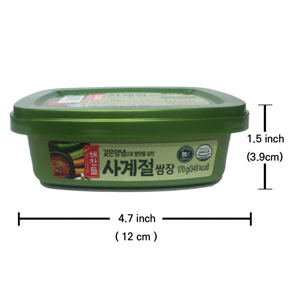 Haechandle Seasoned Soybean Paste 4.5 Lb. (170g X 12) Tub Korean Ssamjang