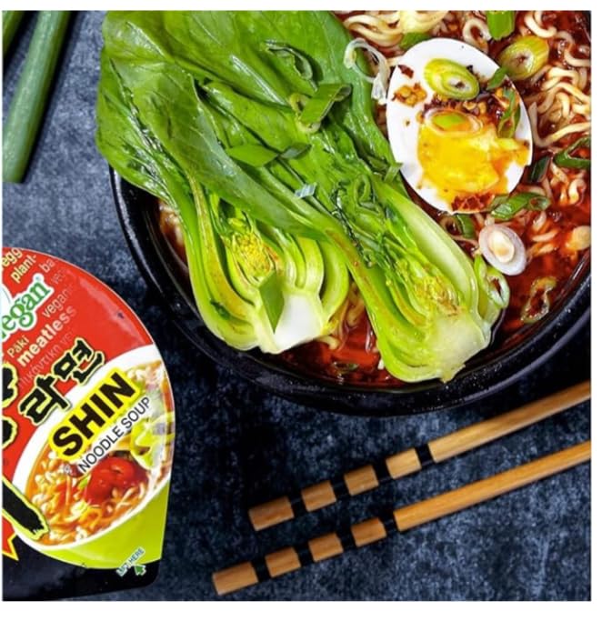Nongshim VEGAN, VEGGIE, MEATLESS Gourmet Shin Ramen Noodle Soup Cup, Korean Instant Ramen Noodle/K - Food, 2.64oz (Pack of 6), Set of 2 - Total 12 Pack