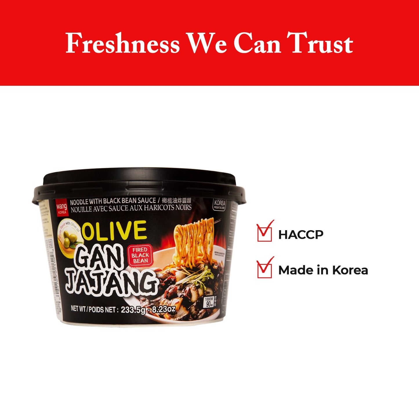 Wang Olive Oil Jjajang Black Beane Noodle,  왕 올리브 간짜장 Pack of 6