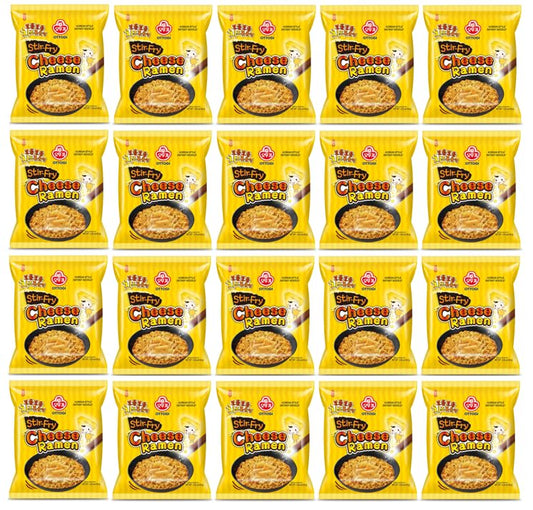 Ottogi Stir Fry Cheese Ramen, Korean Style Instant Noodle, Rich Savory Cheese Flavor, 4.23oz x 20Pack