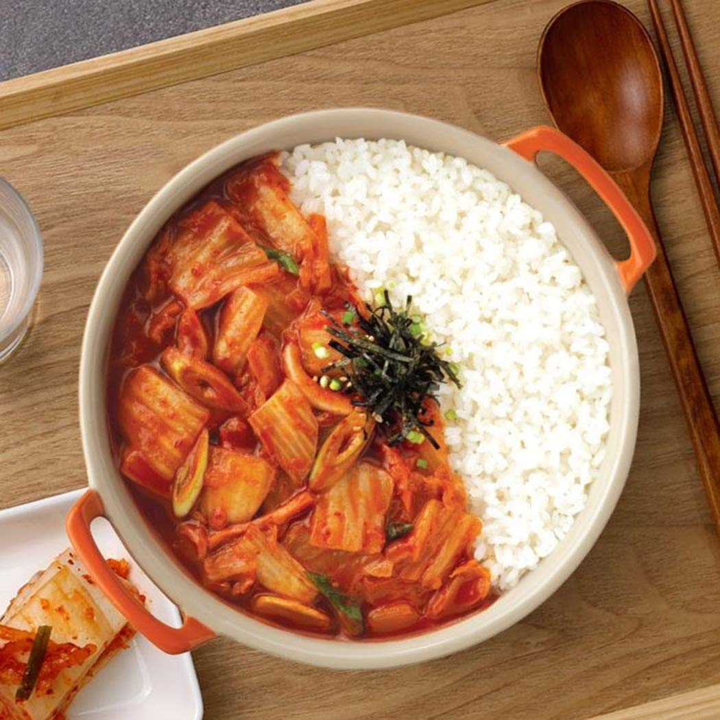 CJ Cupbahn White Rice With Stir Fried Kimchi, 햇반 컵반 볶음김치 덮밥  (247g, 4 Bowls)
