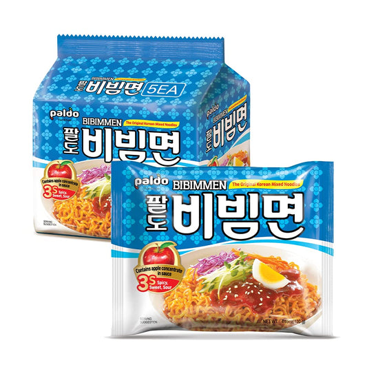 Paldo Bibim myun Cold Noodle Korean instant ramen sweet spicy sauce 130g (10 pack)