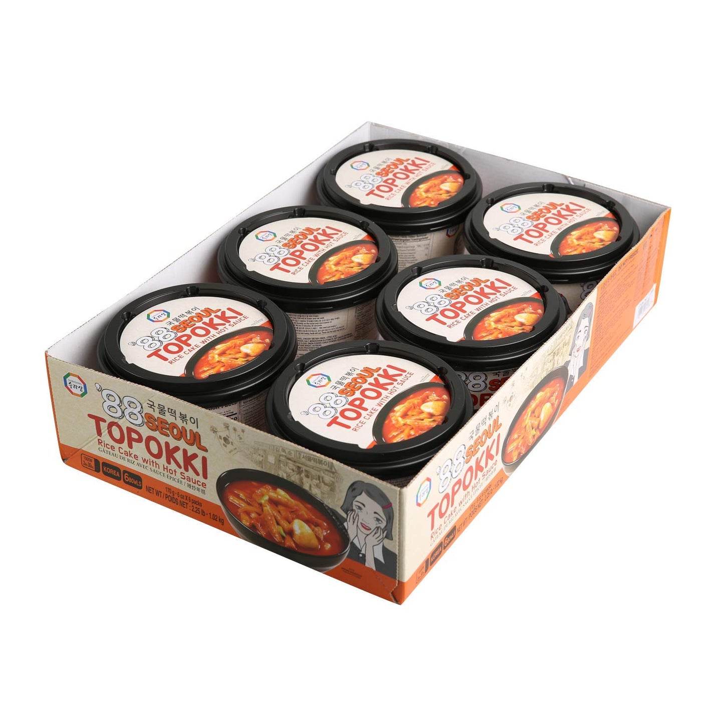 Surasang 88 Seoul Spicy Tteokbokki with Soup 6 Ounce (6-Pack)