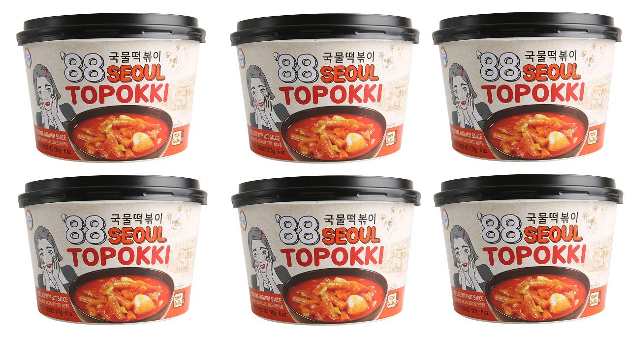 Surasang 88 Seoul Spicy Tteokbokki with Soup 6 Ounce (6-Pack)
