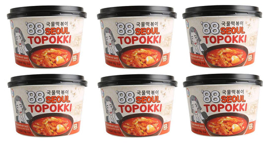 Surasang 88 Seoul Spicy Tteokbokki with Soup 6 Ounce (6-Pack)