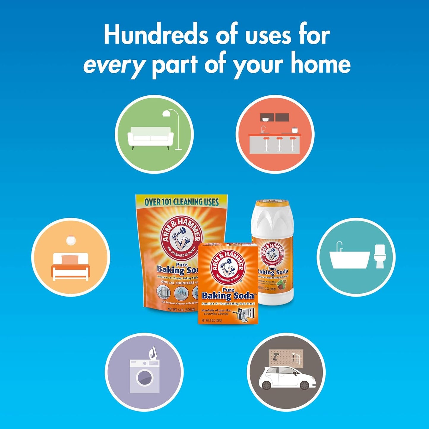Arm & Hammer 33200-84104 Baking Soda, 16 oz (Pack of 24)