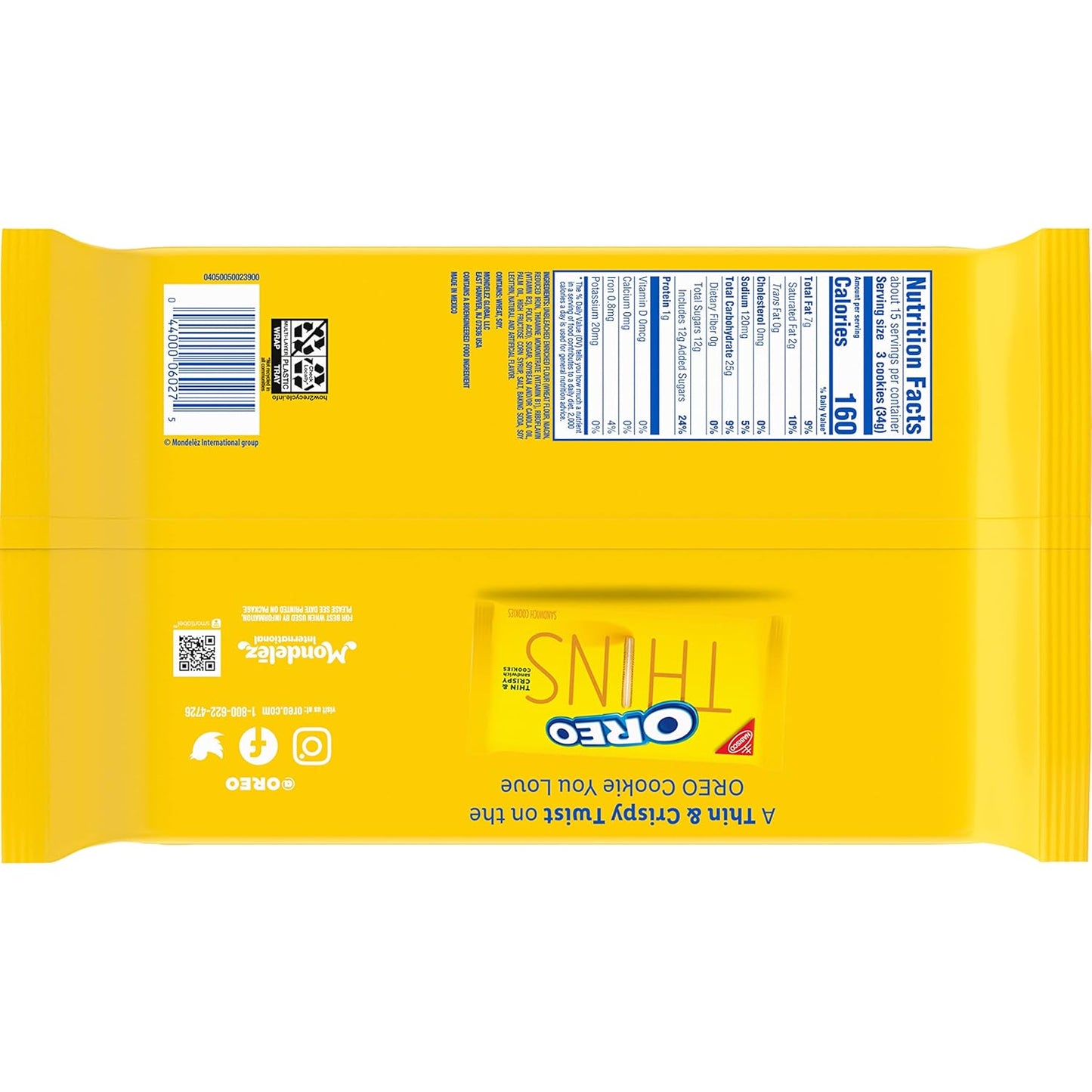 OREO Golden Sandwich Cookies, Family Size, 12 - 18.12 oz Packs