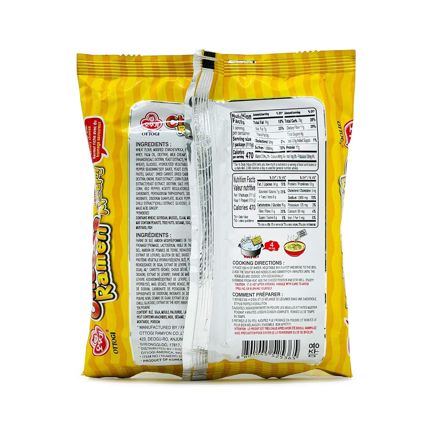 Ottogi Cheese Ramen 20Pack ,오뚜기 치즈라면 20PACK