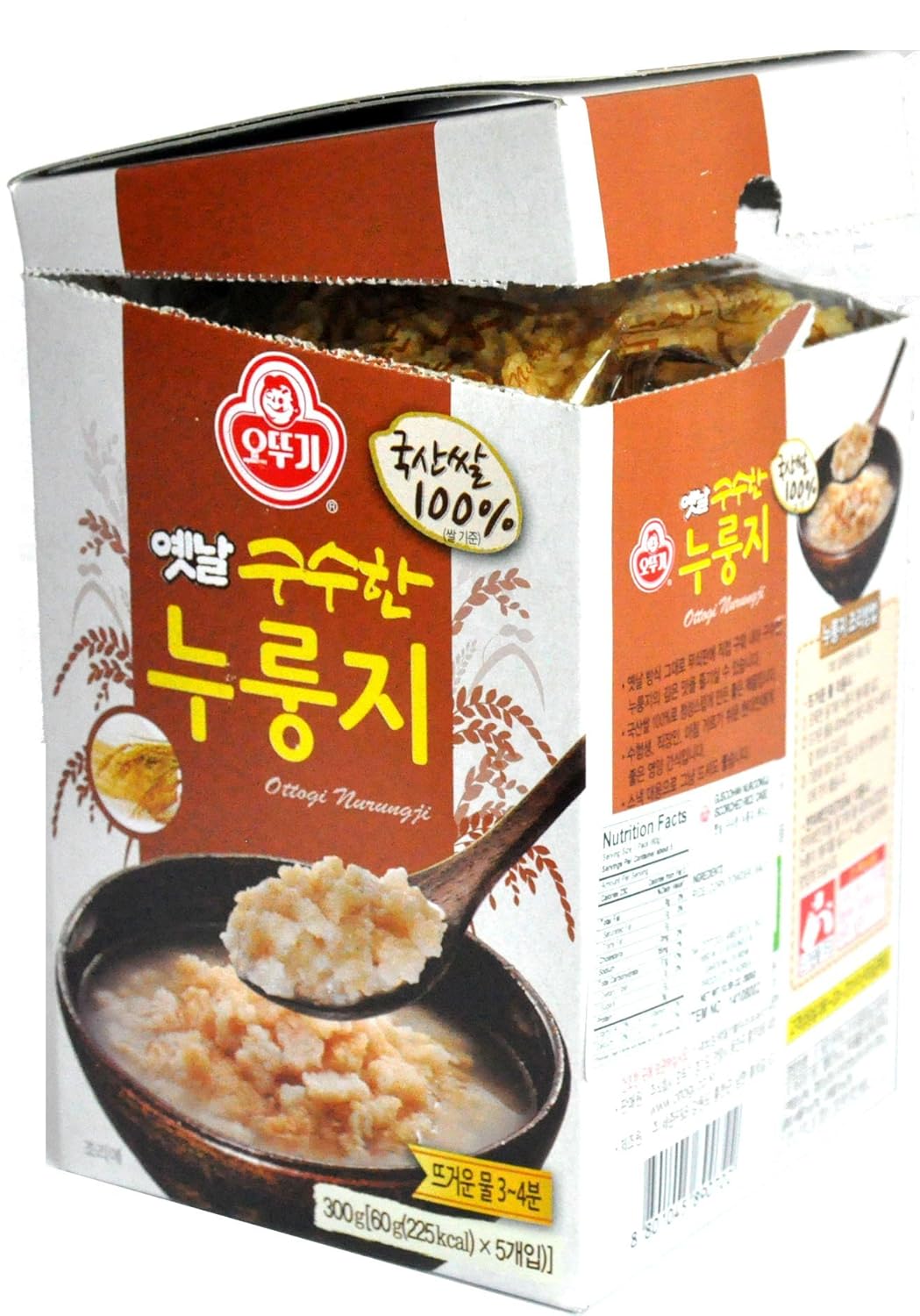 Ottogi Scorched Rice Chip (2.1ozX5pack/case)구수한 누룽지(60gX5pack/1case) (4 CASES)