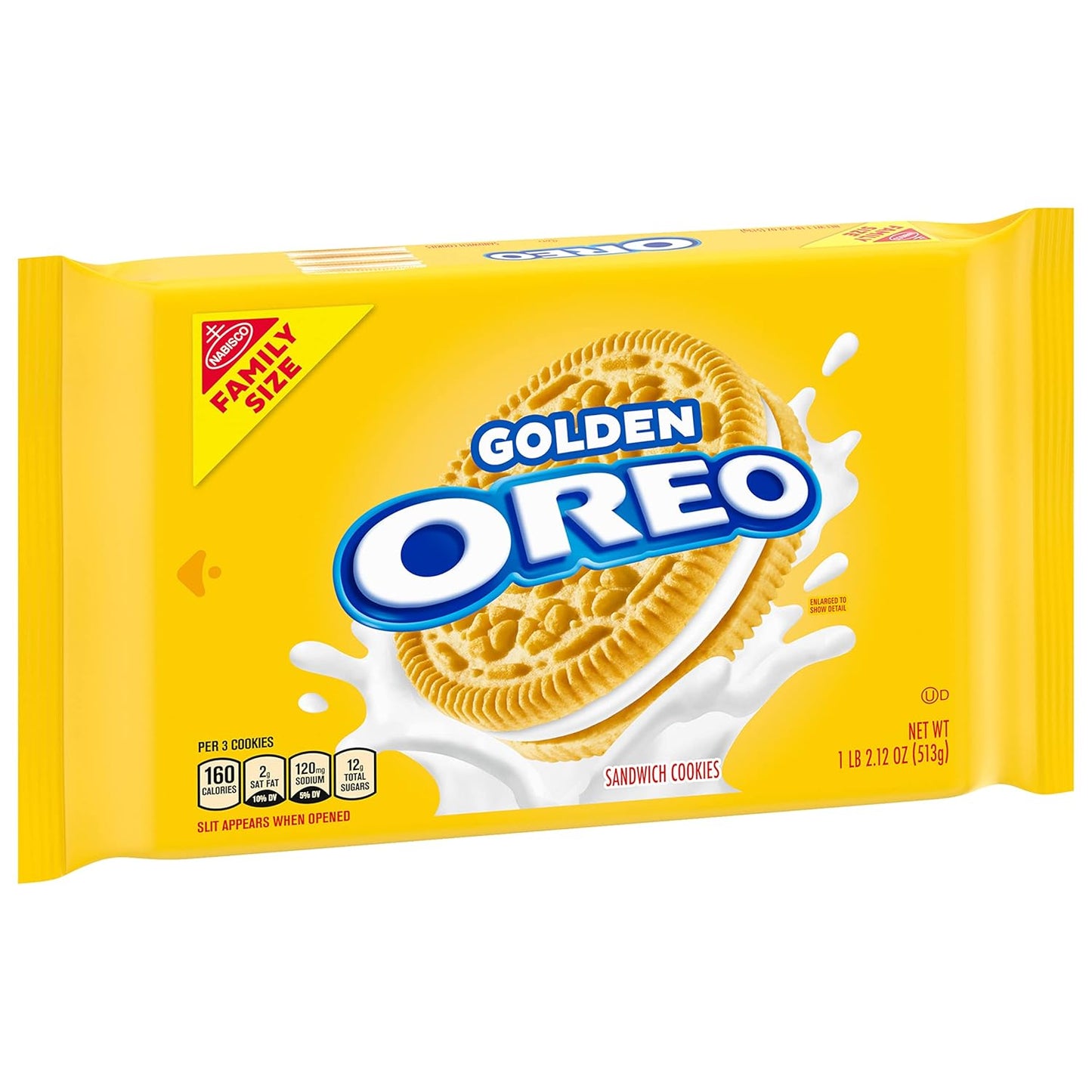 OREO Golden Sandwich Cookies, Family Size, 12 - 18.12 oz Packs