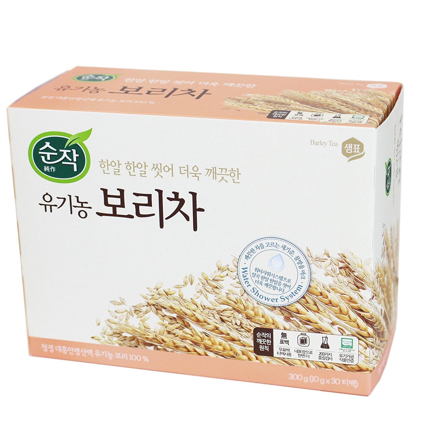 Sempio YuKiNong Barley Tea 30 Tea Bags, 샘표 순작 유기농 보리차 (Net WT: 300g/10.58oz)