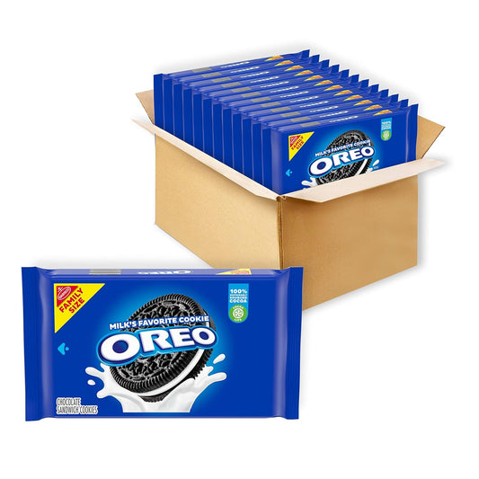 OREO Chocolate Sandwich Cookies, Family Size, 12 - 18.12 Ounce Packs (Pack of 12)