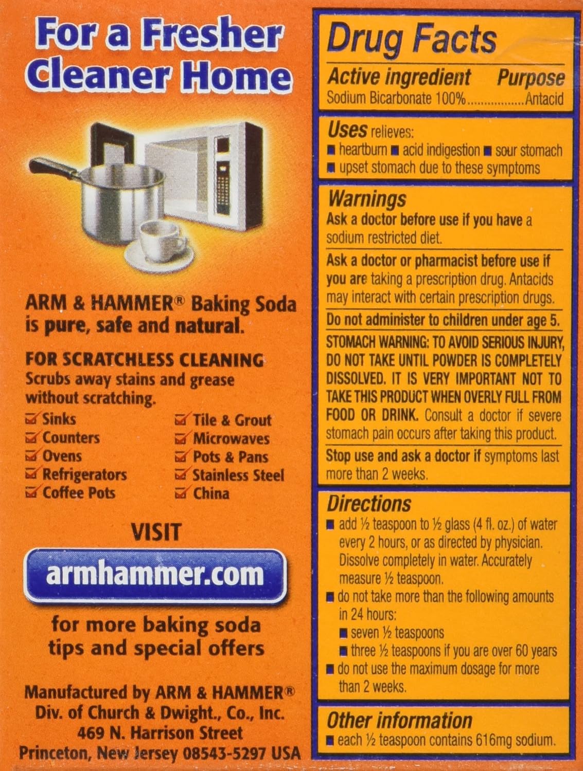 Arm & Hammer 33200-84104 Baking Soda, 16 oz (Pack of 24)