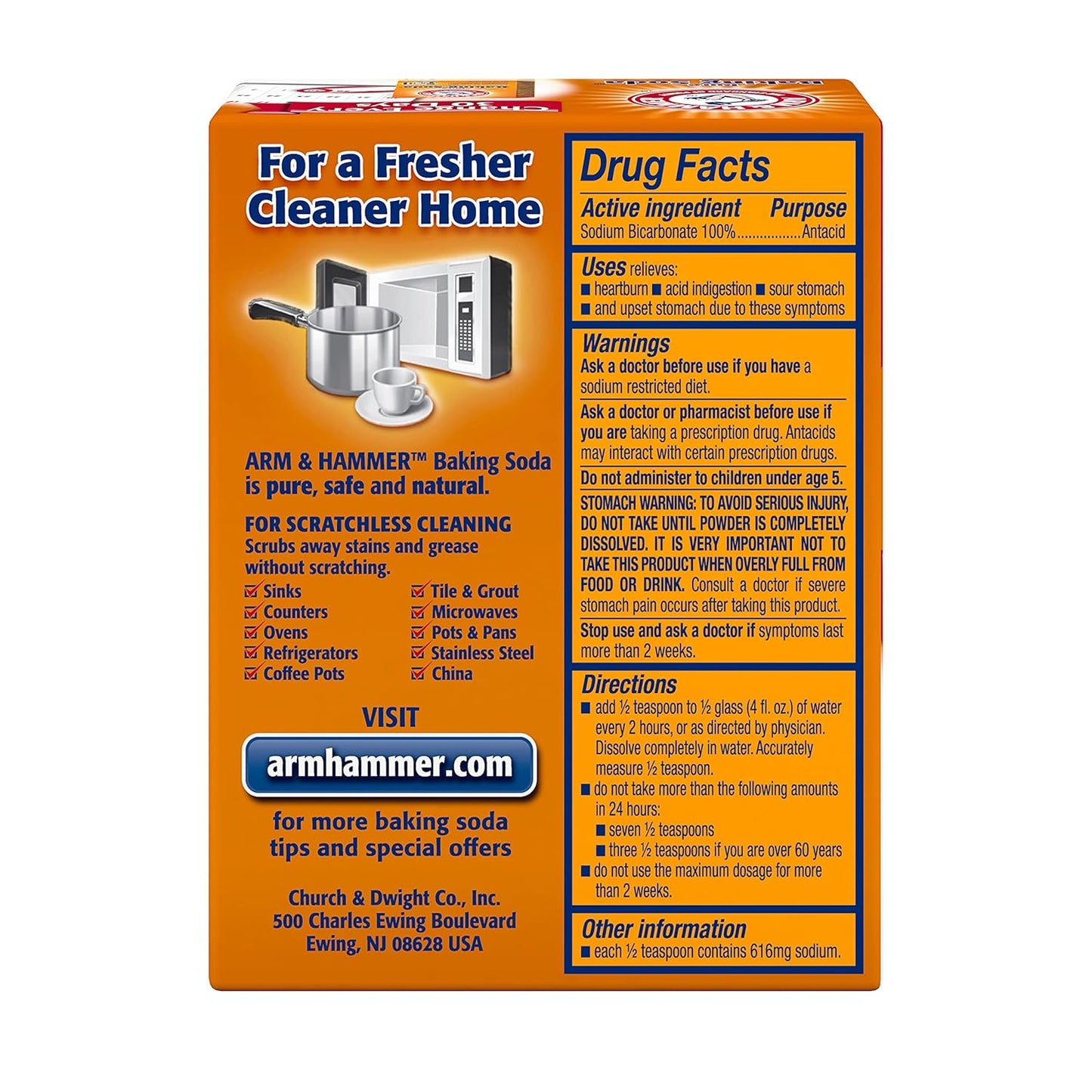 Arm & Hammer 33200-84104 Baking Soda, 16 oz (Pack of 24)
